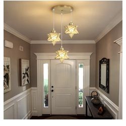 Chandelier LED Frosted Glass Cluster Pendant Light Gold Hanging Lighting Fixture with Warm Light for Dining Room Kitchen Island Foyer 