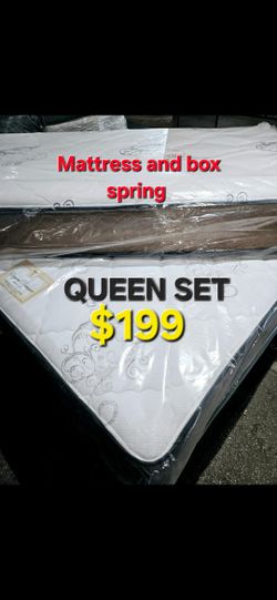 Queen set $199 >> set  ** Mattress And Box Spring 