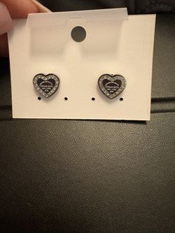 Diamond Studded Heart Earrings
