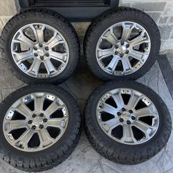 22’ Denali Yukon Sierra Silverado Wheels Tires 6 Lug Nitto Grapplers