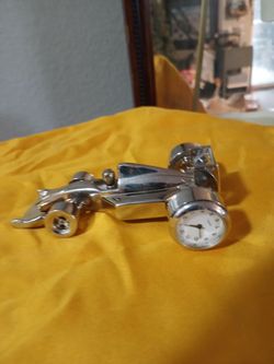 Mini chrome or style race car clock