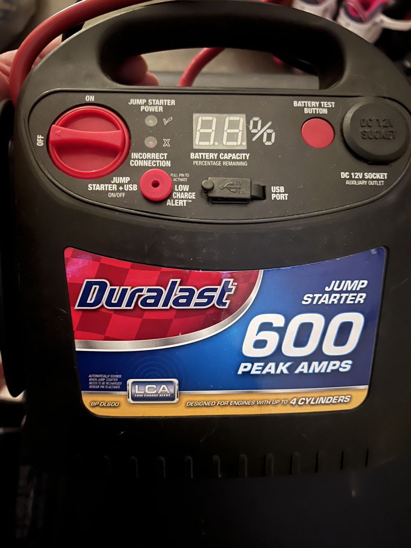 Duralast 600 Peak Amps Jump Starter Portable Power BP-DL600