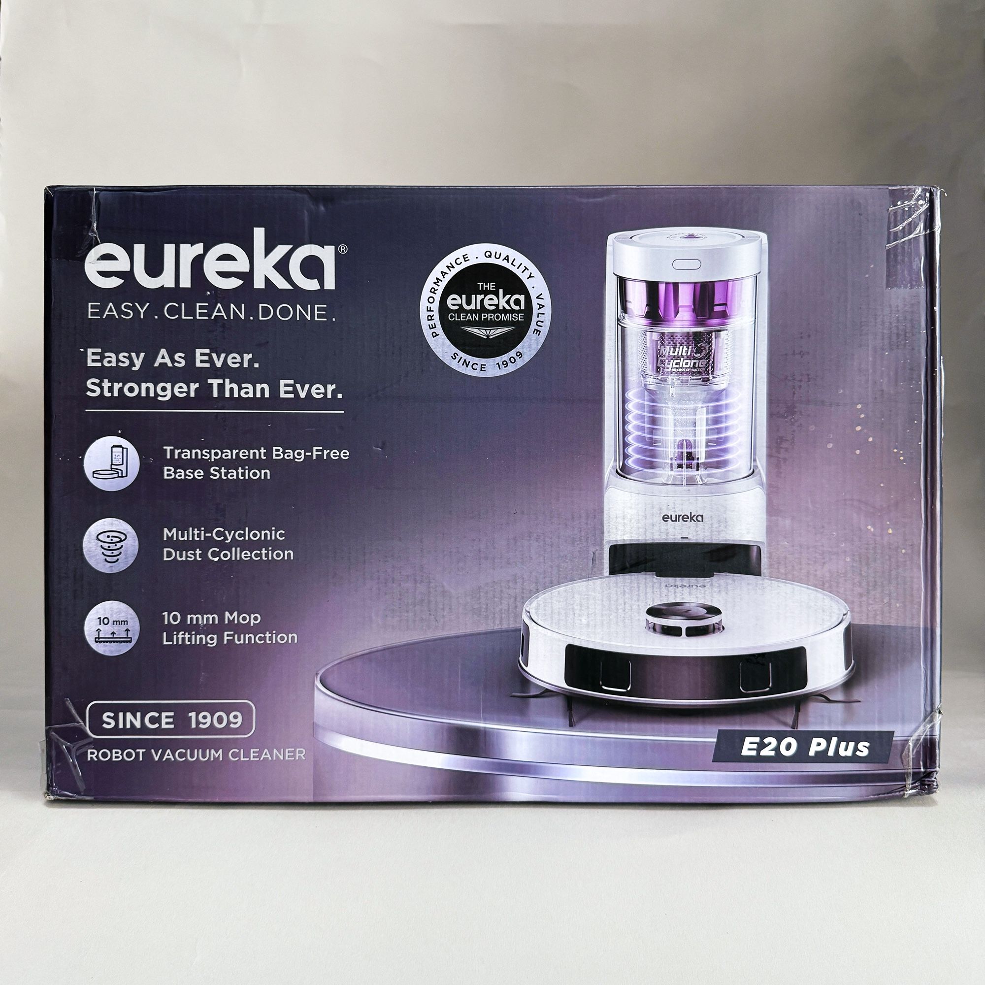 Eureka E20 Plus Robot Vacuum & Mop Combo w/ Bagless Self Emptying Station, NEW, White, App Control