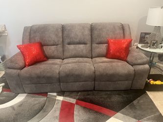 Gray Sofa and Loveseat