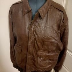 VINTAGE 100%GENUINE LEATHER BOMBER JACKET 