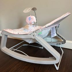 Ingenuity Keep Cozy 3-in-1 Grow with Me Bouncer & Rocker in the Burst color pattern.