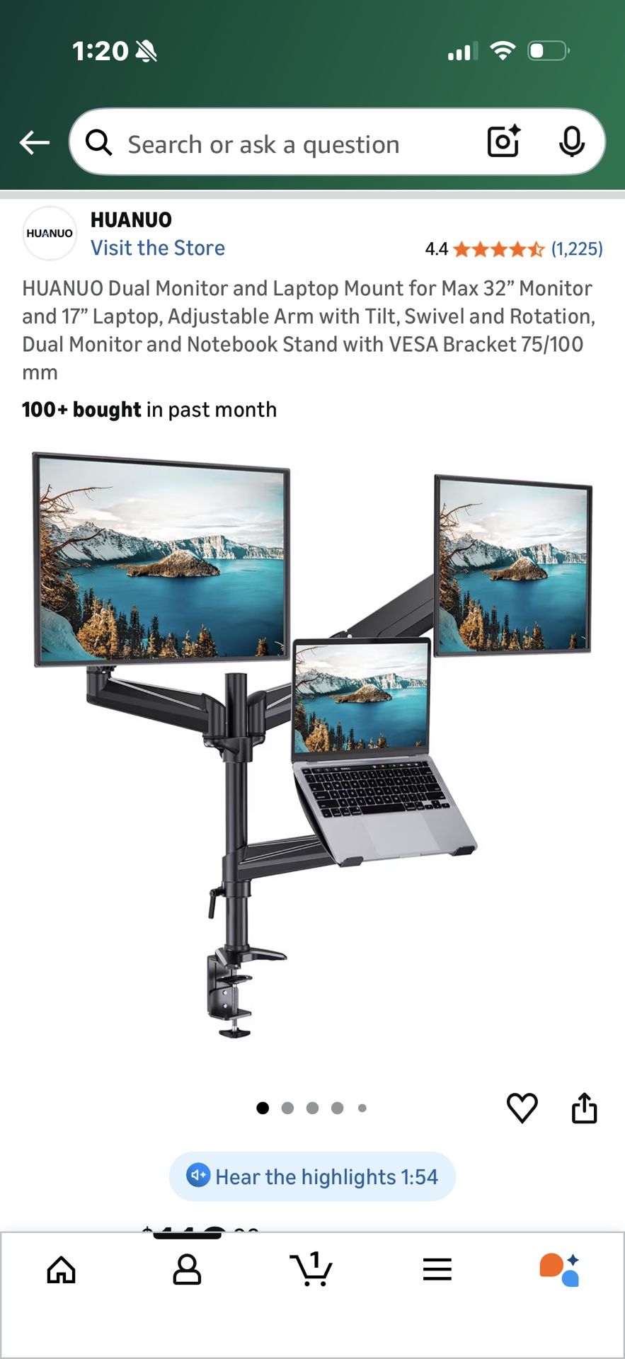 Dual Monitor And Laptop Mount