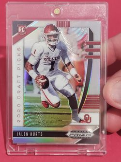 2020 JALEN HURTS PANINI SILVER PRIZM REFRACTOR ROOKIE CARD # 129 EAGLES SB. MVP