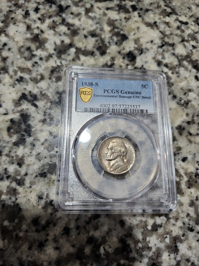 1938-S 'GENUINE' UNC (DETAIL : ENVIRONMENTAL DAMAGE)