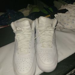 White Nikes Court Vision Mid 