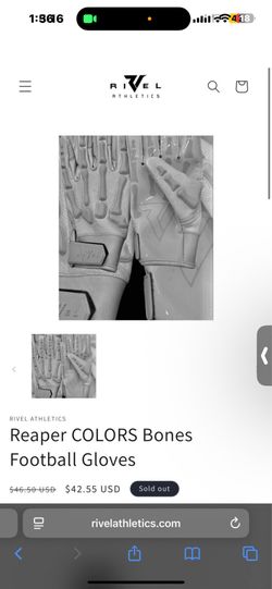 Grey Rivel Bones Football Gloves