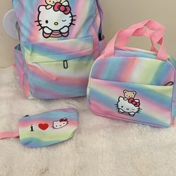 hello Kitty multi Color Set Of 3 Backpack (PRICE FIRM)