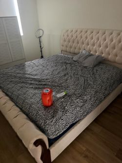 King bed and tv fireplace stand