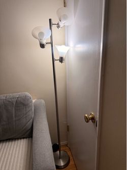 Silver floor lamp