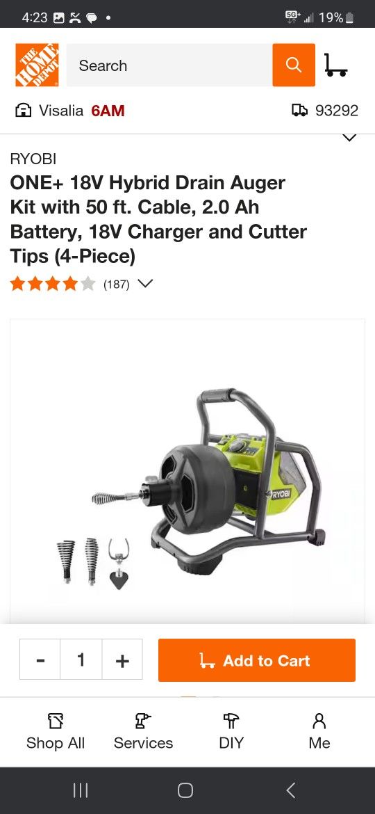 Ryobi Power Sewer Auger for Sale in Visalia, CA OfferUp