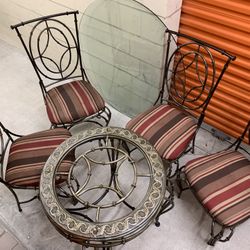 Dining Room Furniture Set $89 🎄🎈🎁🎄 Dining Furniture, Kitchen Dining Furniture, Glass Table, Table, Chair, Breakfast Furniture, Metal, Garage sell.