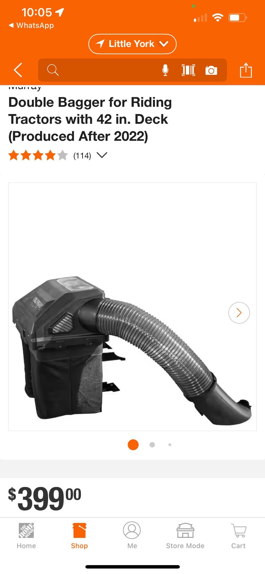 Double Bagger for Riding Tractors with 42 in. Deck (Produced After 2022)