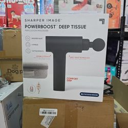 SHARPER IMAGE- POWERBOOST  DEEP TISSUE PERCUSSION MASSAGER 