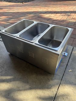 Commercial 3-Pan Electric Food Warmer – Stainless Steel