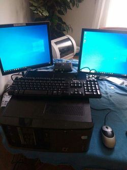 Refurbished Computer, Dual Monitors, Windows 10, Office 365, Wi-Fi internet access