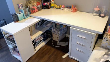 White L Shaped Desk