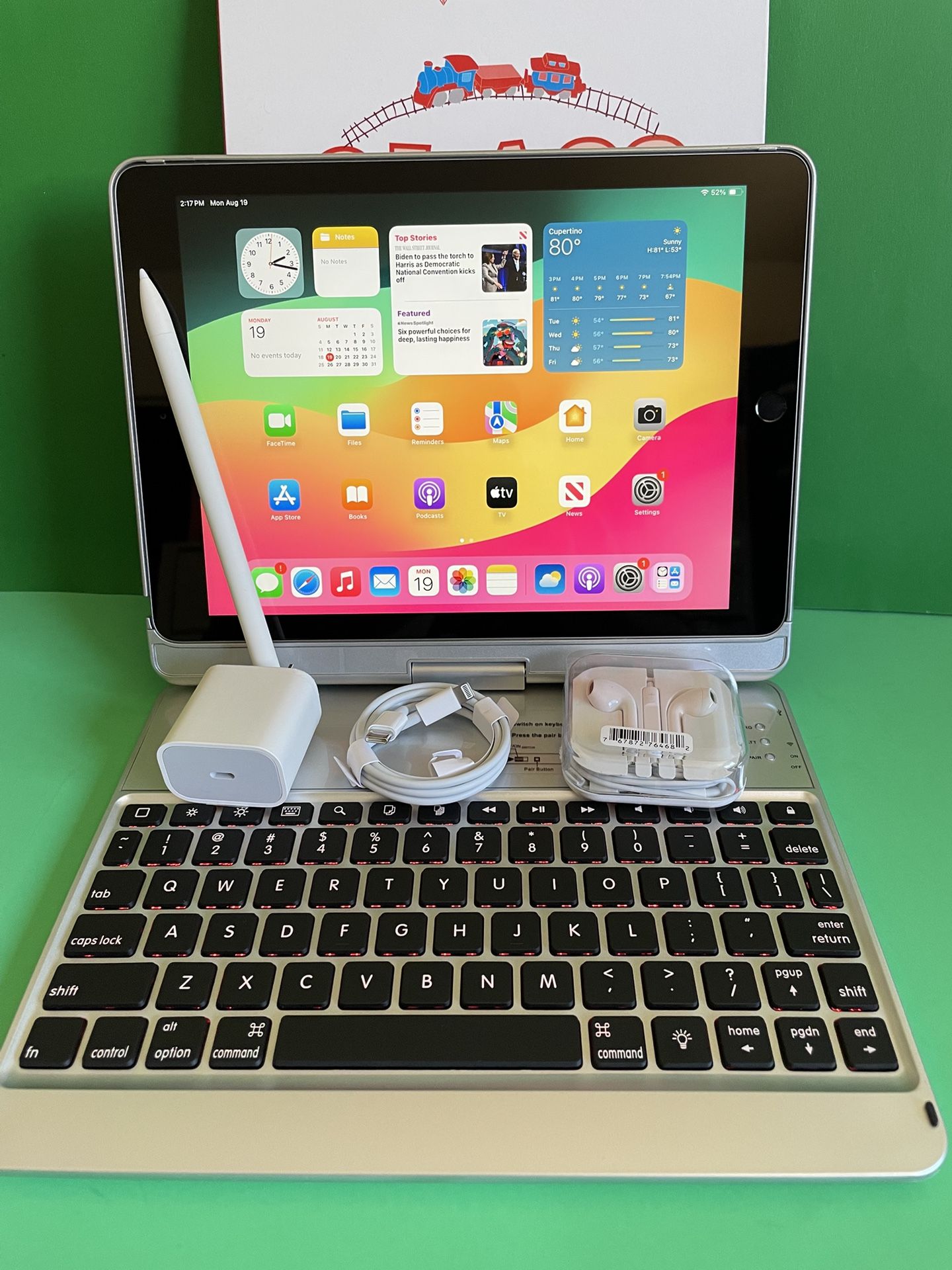 Apple IPad 6th Generation (9.7” Retina / Touch ID / IOS 17) 32GB with keyboard, pen & Accessories (128gb $199)