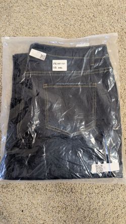 Men's XXL Dark Blue Stretch Pants Cotton Blend Casual Comfort Trousers Soft Fit