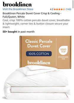 Brooklinen Classic Percale Duvet Cover Full/Queen White