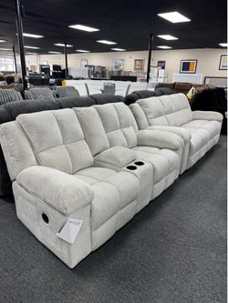 Manual Recliner Sofa & Loceseat. 🚚WE DELIVER🚚