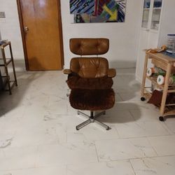 Vintage Eames Style Chair And Ottoman