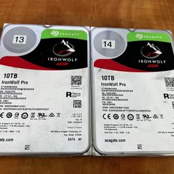 2 Of Seagate IronWolf ST1000NE0004 10TB NAS 7200RPM 256MB Cache SATA 6.0
