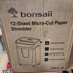 Bonsaii 12-Sheet Cross Cut Paper Shredder, 