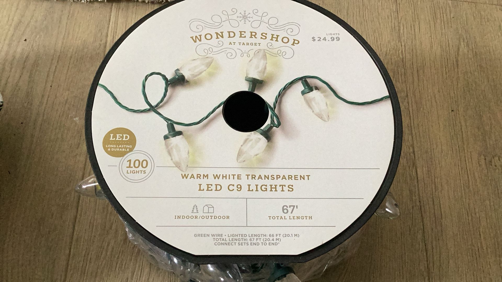 Warm White Transparent Led C9 Lights.