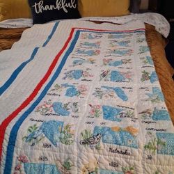 handmade 50 states quilt