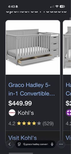 Graco 5-1 crib some dmg missing 1 part can buy