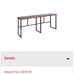 NEW Industrial Bar Table – Wood & Metal – Long Narrow Design
