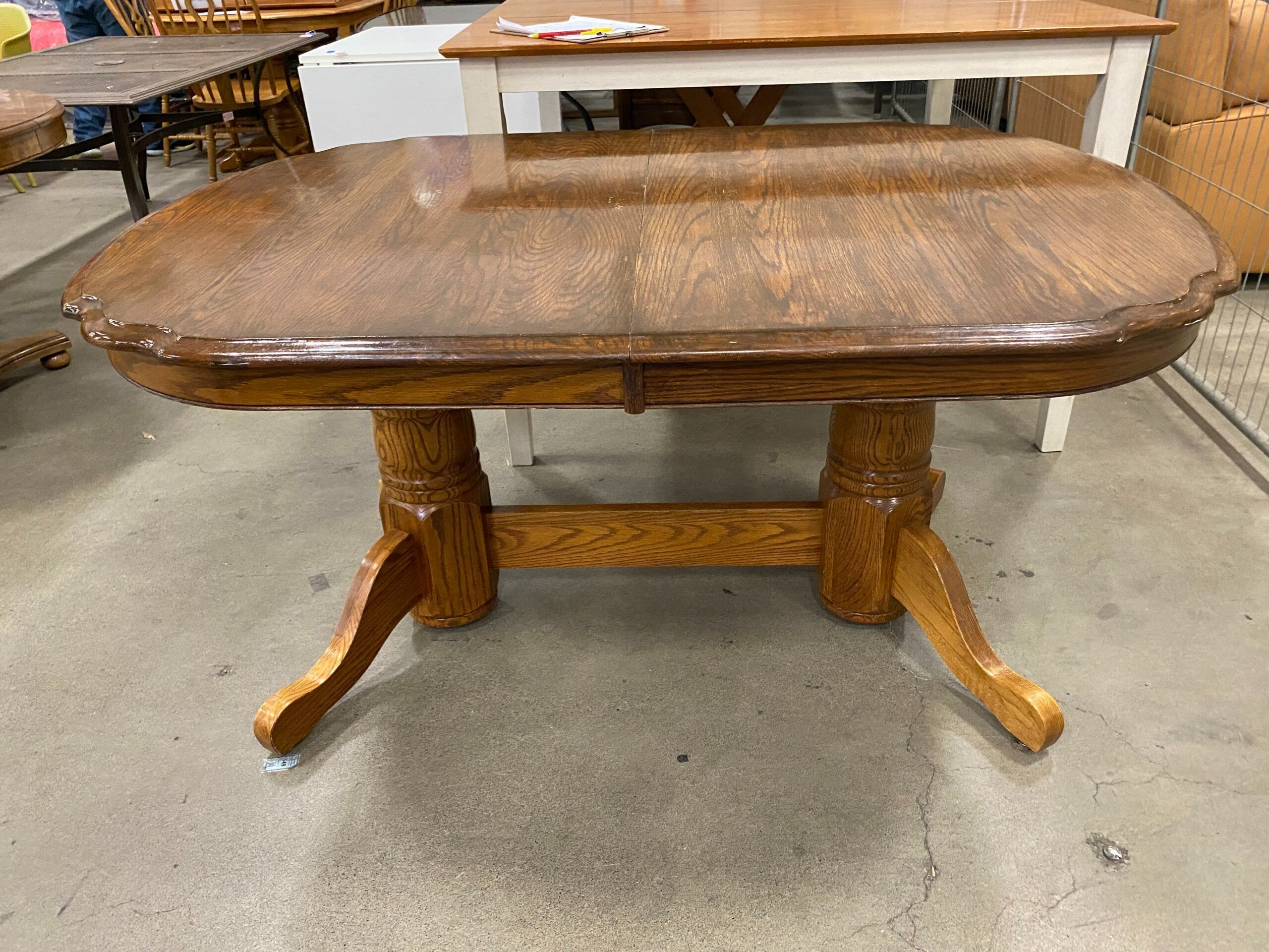 Wooden Double Pedestal Dining Table