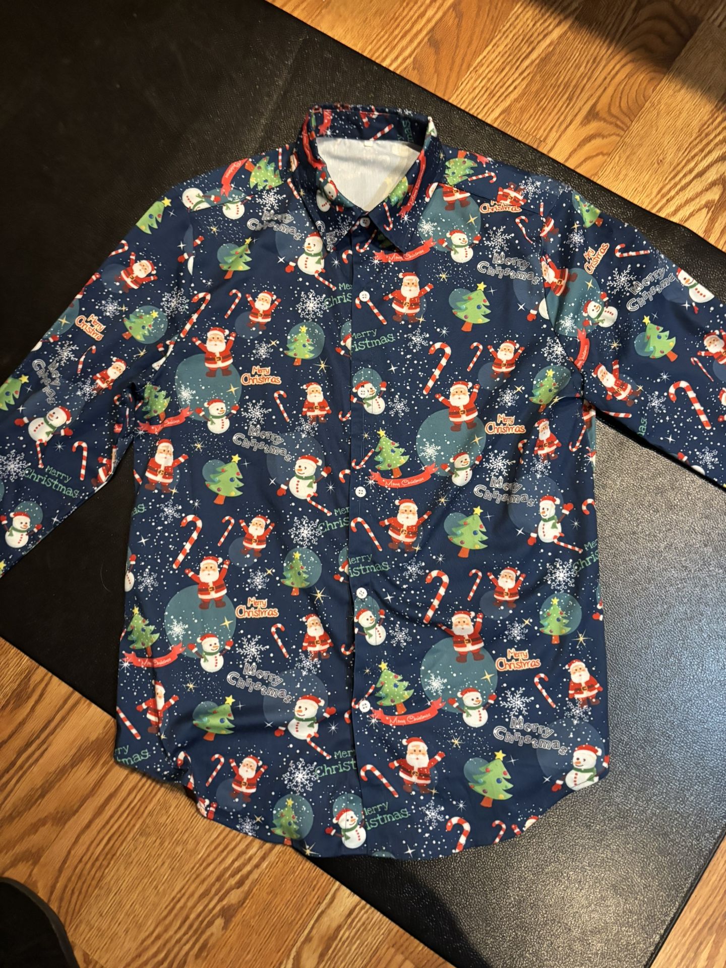 Button Down Christmas Shirt. Raindeer. Large. Unisex