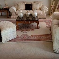 Living Room Wood And Marble Center And Side Table
