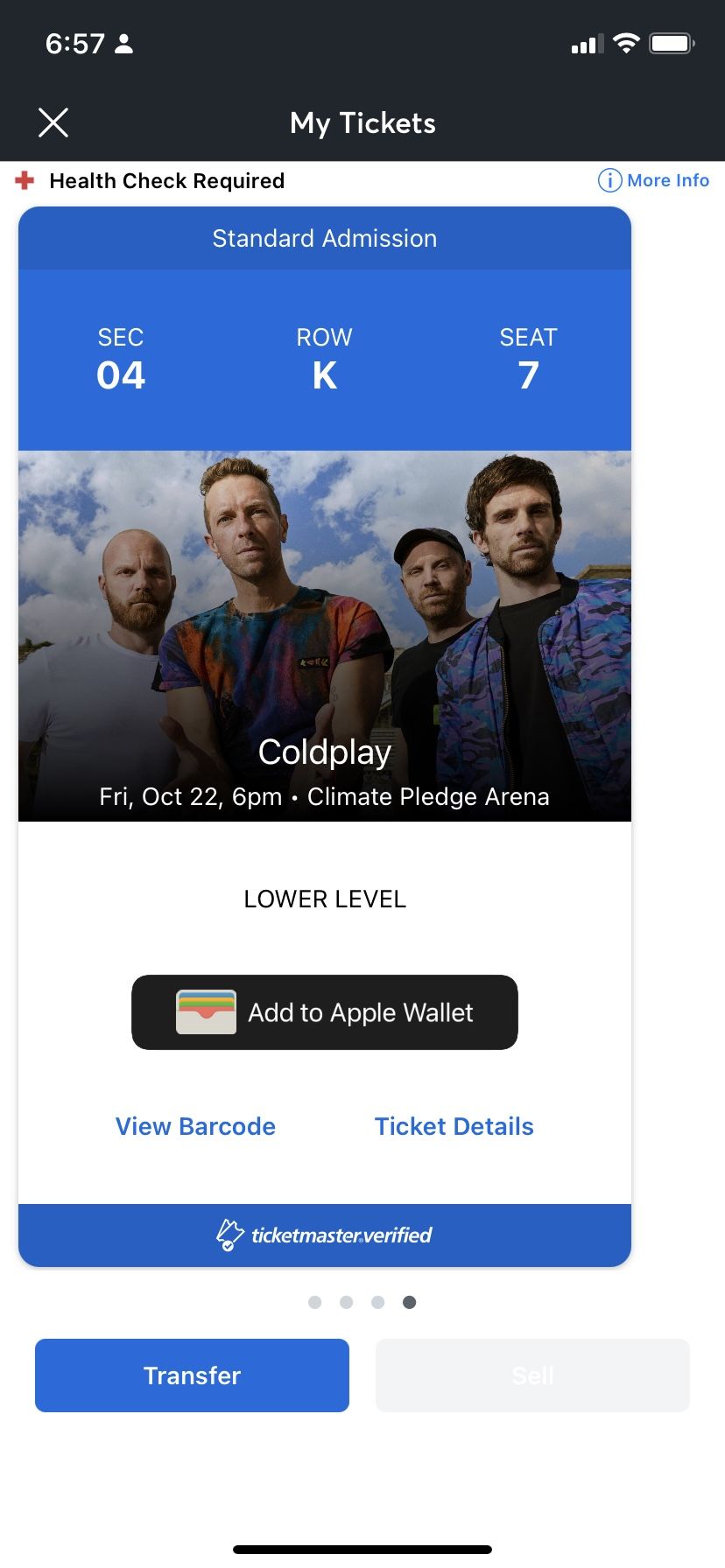 2 Coldplay Tickets For October 22 - Great Seats