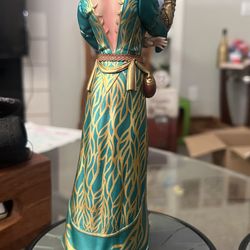 green emerald velvet dress miccostumes Women's Triss Merigold Alternative Look DLC Outfit Cosplay  Costume Dress Robe, Green, X-Large : Buy Online at Best Price in KSA