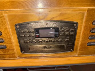 Radio Clásico Madera Am FM Disco Vinil Con Control Remoto 