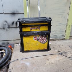 Rolling Metal Toolbox Tool Box Cart Carrier Fishing Tackle