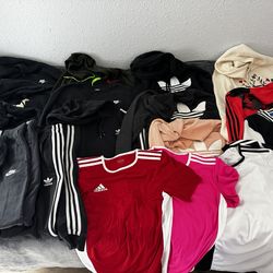 Lot of 19 Adidas Nike hoodies men’s size extra small XS shirts sweatpants sweatshirts varsity jacket