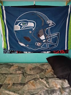 Seattle Seahawks NFL Helmet Flag Banner