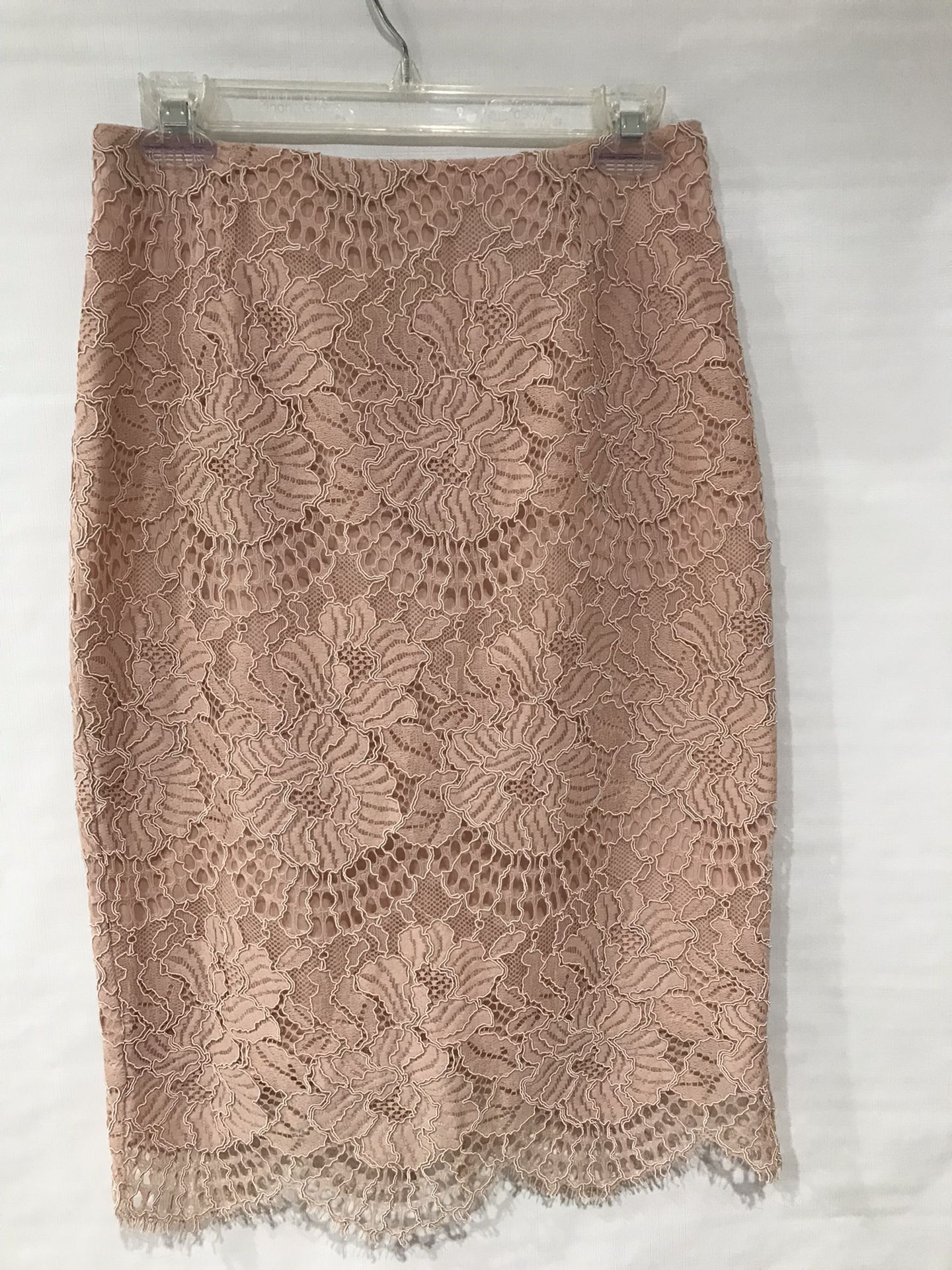 NWOT H&M Women’s Dust Rose Lined Lace Pencil Skirt, Size 6