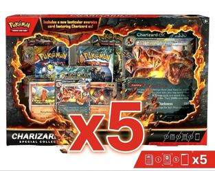 5 POKEMON CHARIZARD EX COLLECTION BOXES