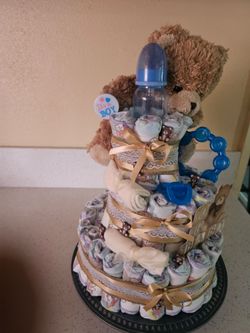 3 Tier Teddy Bear Diaper Cake