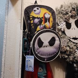 Nightmare Before Christmas Back Pack With Lunch Bag