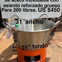 Cazo Chicharrónero Con Asiento Reforzado Grueso